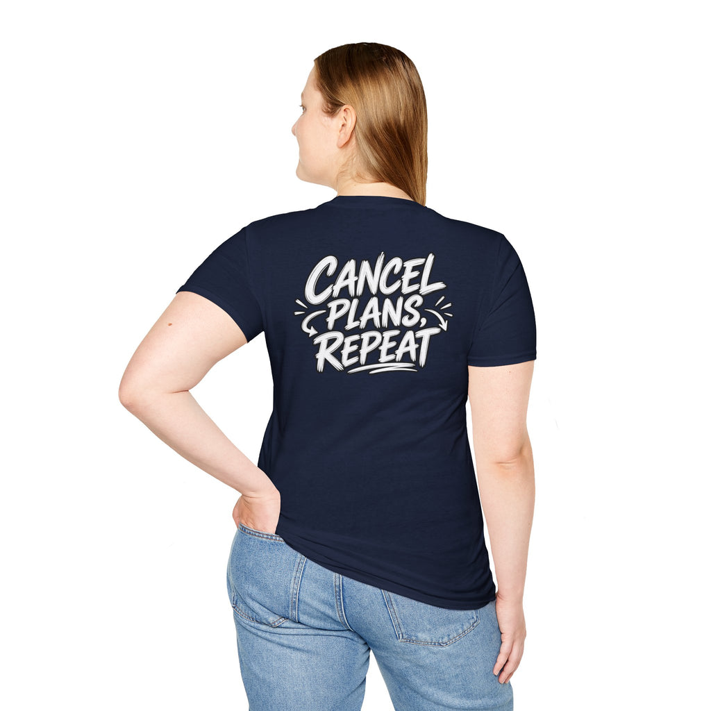 Introvert Shirt Cancel Plans Repeat Funny Dark Humor Sarcastic Graphic Tee Funny Office Tshirt