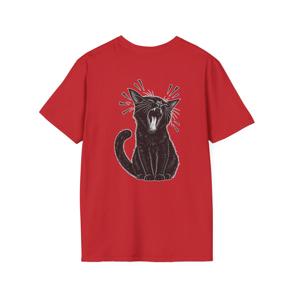 Black Cat Shirt Funny Yawn Comic Style Cat Lover Graphic Tee Unique Gift Black Cat T shirt