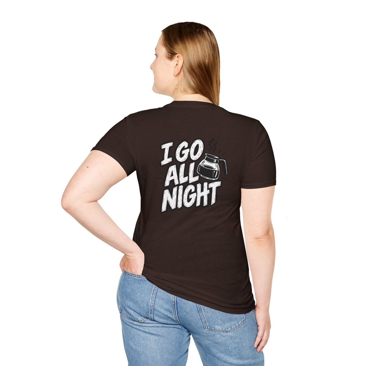 Dark Humor Funny Coffee Shirt I Go All Night Novelty Coffee Lover Graphic Tee Unique Tshirt Gift