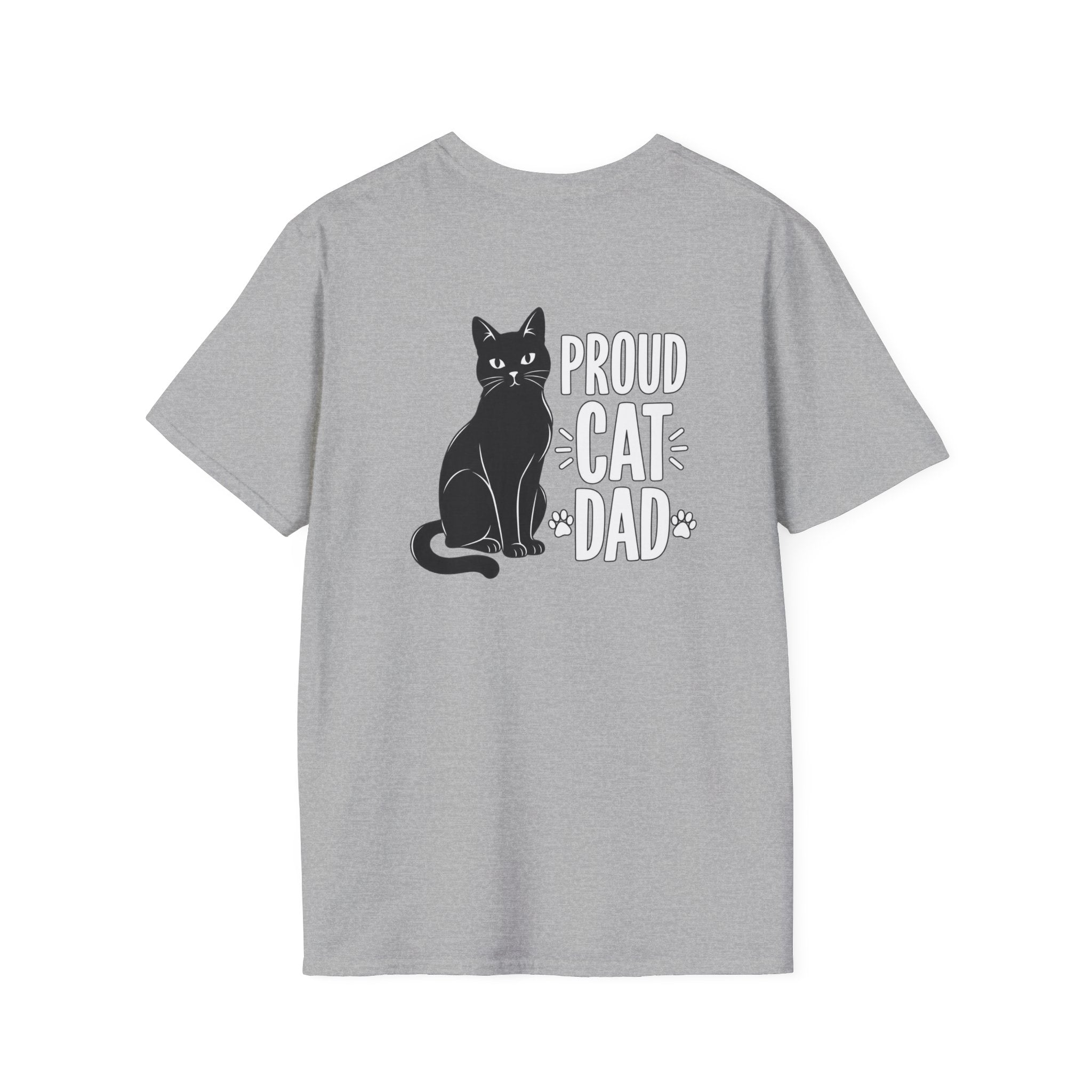 Cat Dad Shirt Proud Cat Dad Black Cat Silhouette Graphic Tee Unique Gift Funny Tshirt