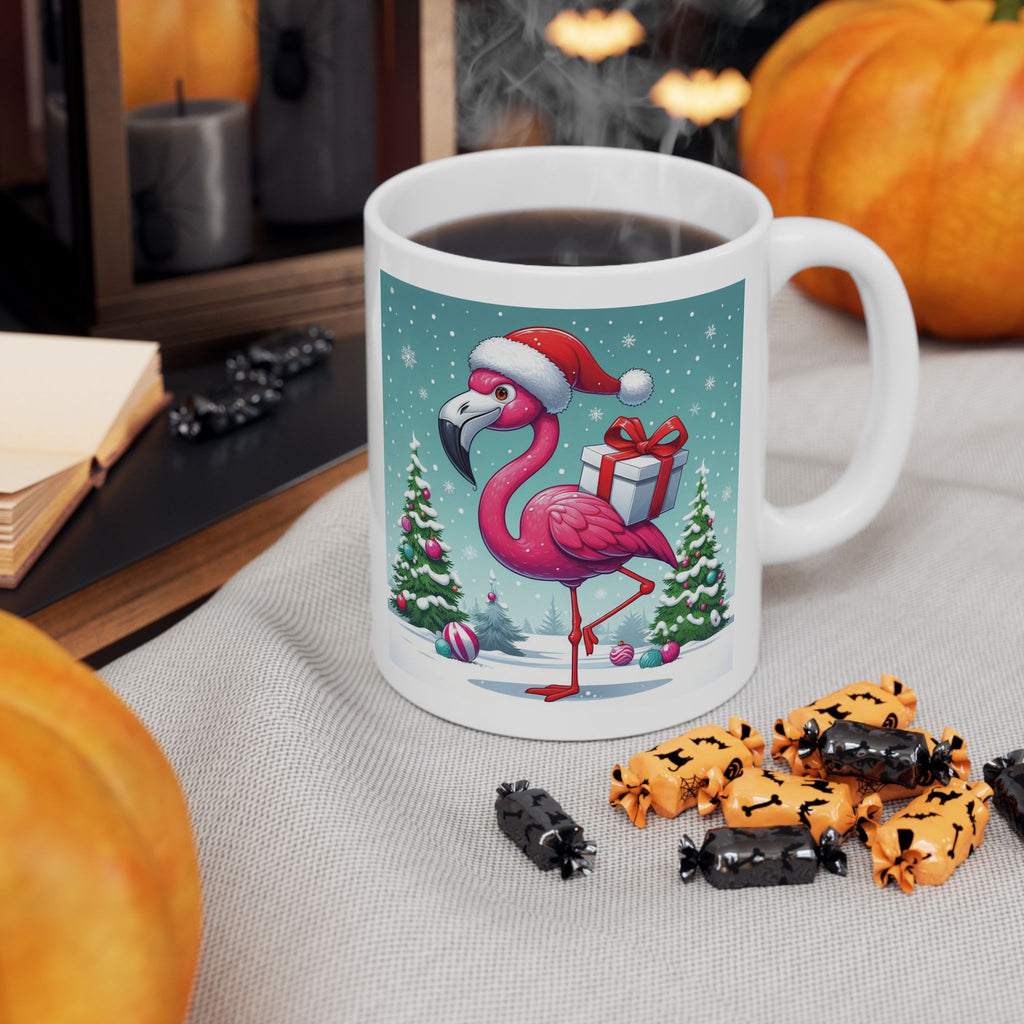 Christmas Mug Pink Flamingo Mug Holiday Unique Coffee Cup Funny Christmas Gift 2026