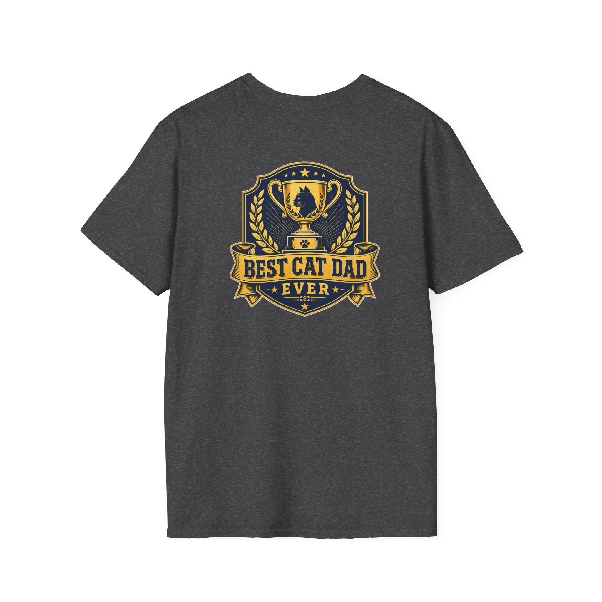 Best Cat Dad Ever Shirt Vintage Trophy Badge Cat Lover Graphic Tee Dark Humor Tee Unique Gift Funny Tshirt