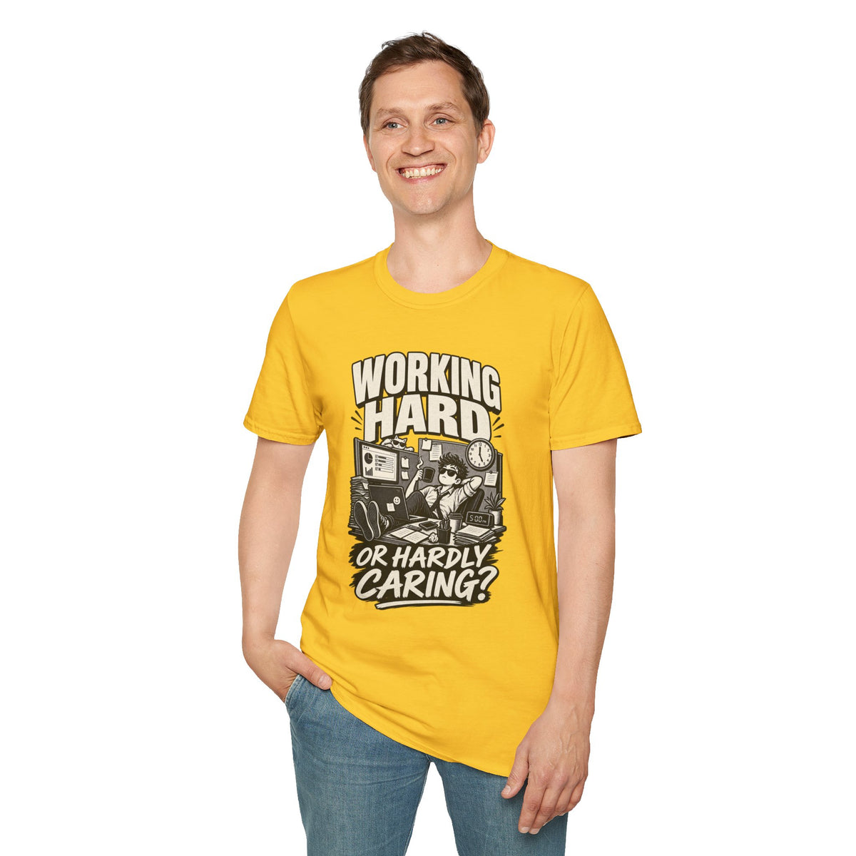 Funny Dark Humor Tshirt — Funny Office Tshirt Dark Humor Graphic Tee Unique Coworker Gift WORKING HARD Shirt
