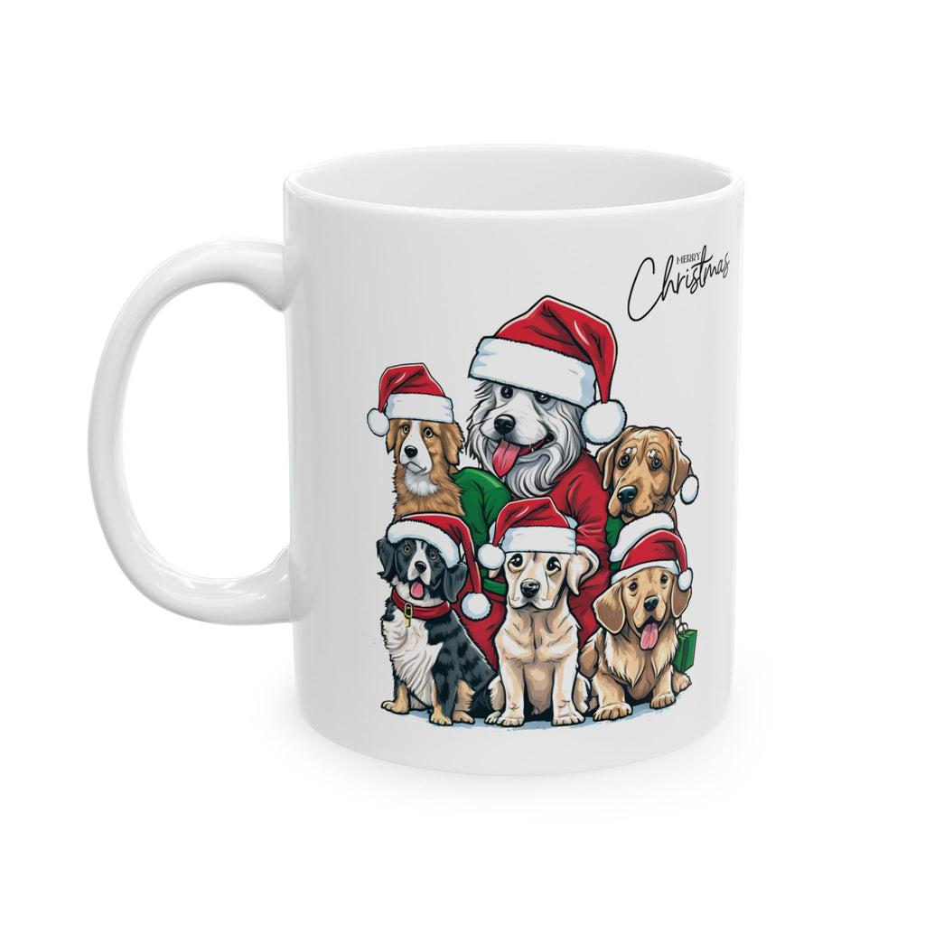 Merry Christmas Mug Dogs Animal Lover Gift Funny Ceramic Cute Coffee Cup 11oz