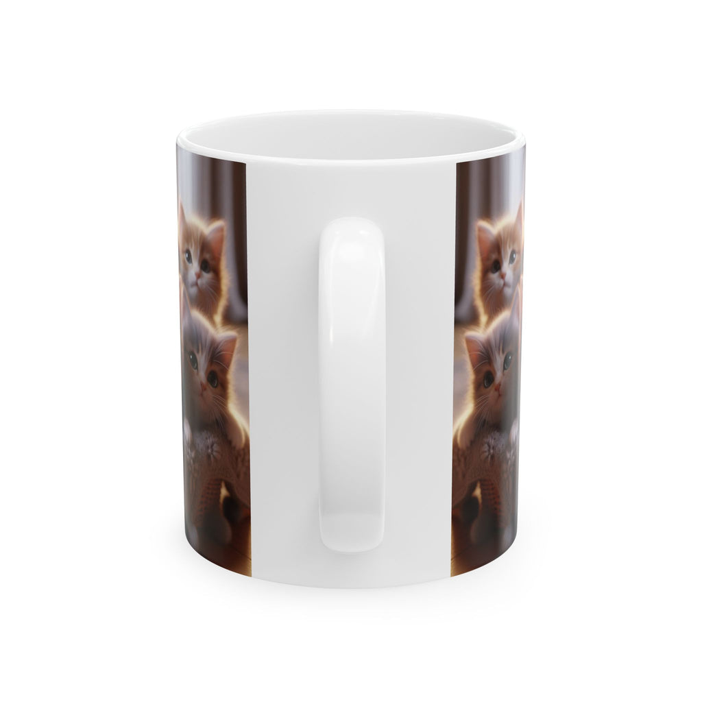 Cat Mug 11 oz Funny Ceramic Coffee Mug/Cup 3D “Litter Of Kittens” Cat Lover Gift