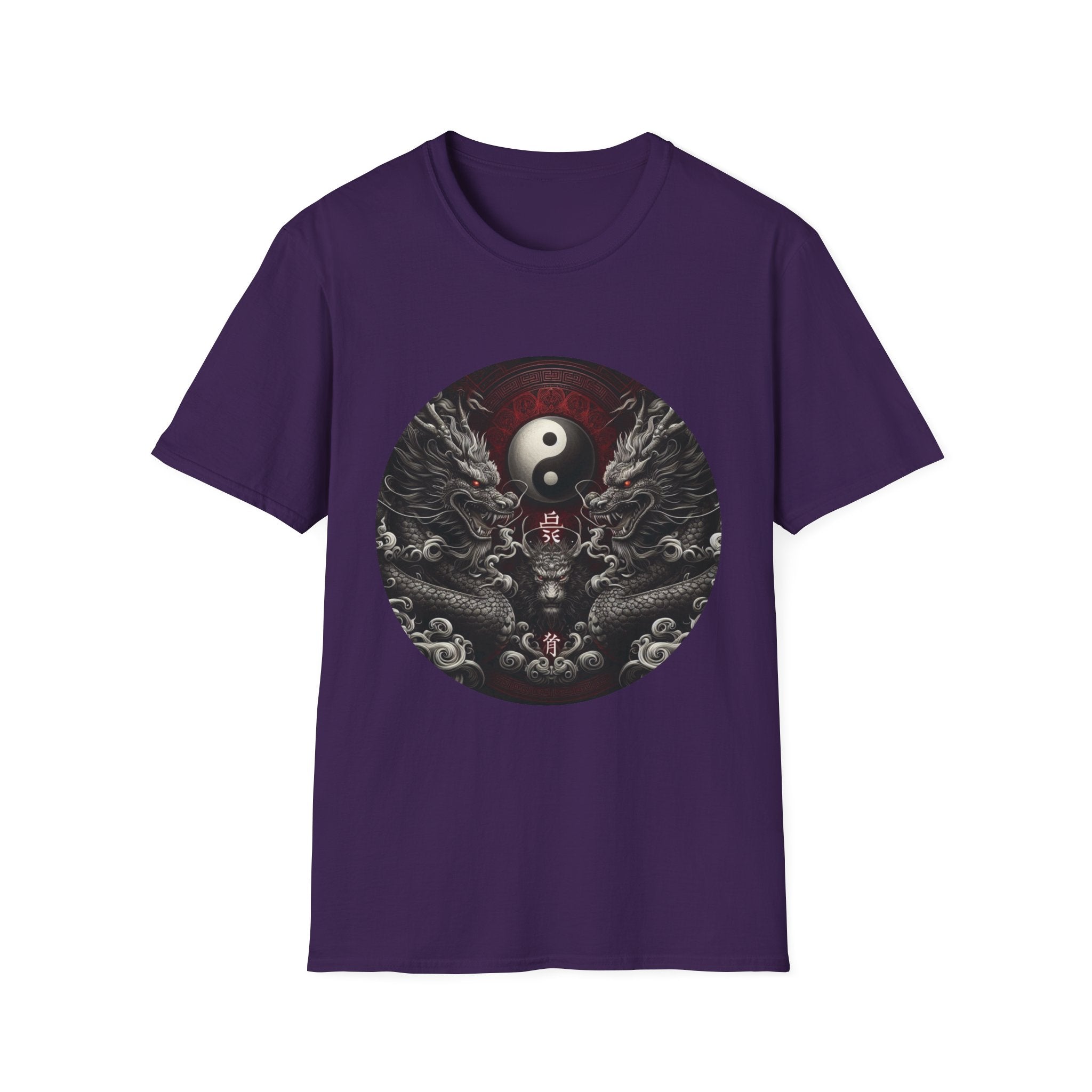 Dragon T-shirt Men Women Graphic Tee Clothing Apparel Symbol Ying Yang Best Gift