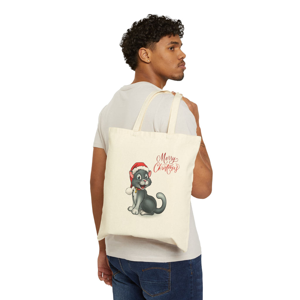 Christmas Bag Cotton Canvas Cats Tote Bag Unique Cute Cat Bag Lady Shopping Bag Best Gift