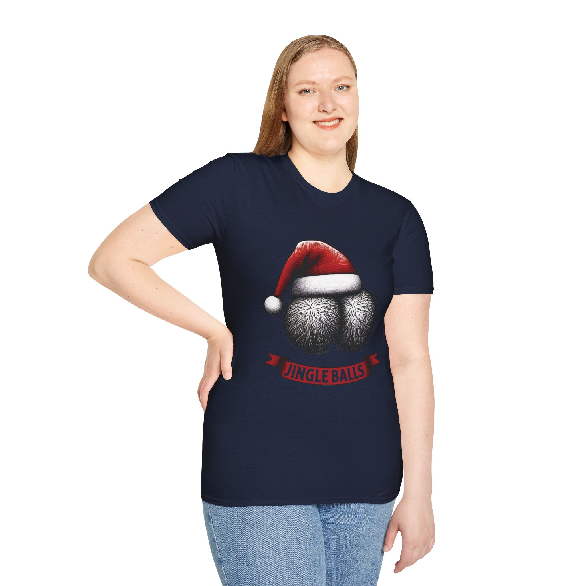 Tshirt Jingle Balls Funny Christmas T-Shirt Xmas Gift Tops Unisex Softstyle 2027