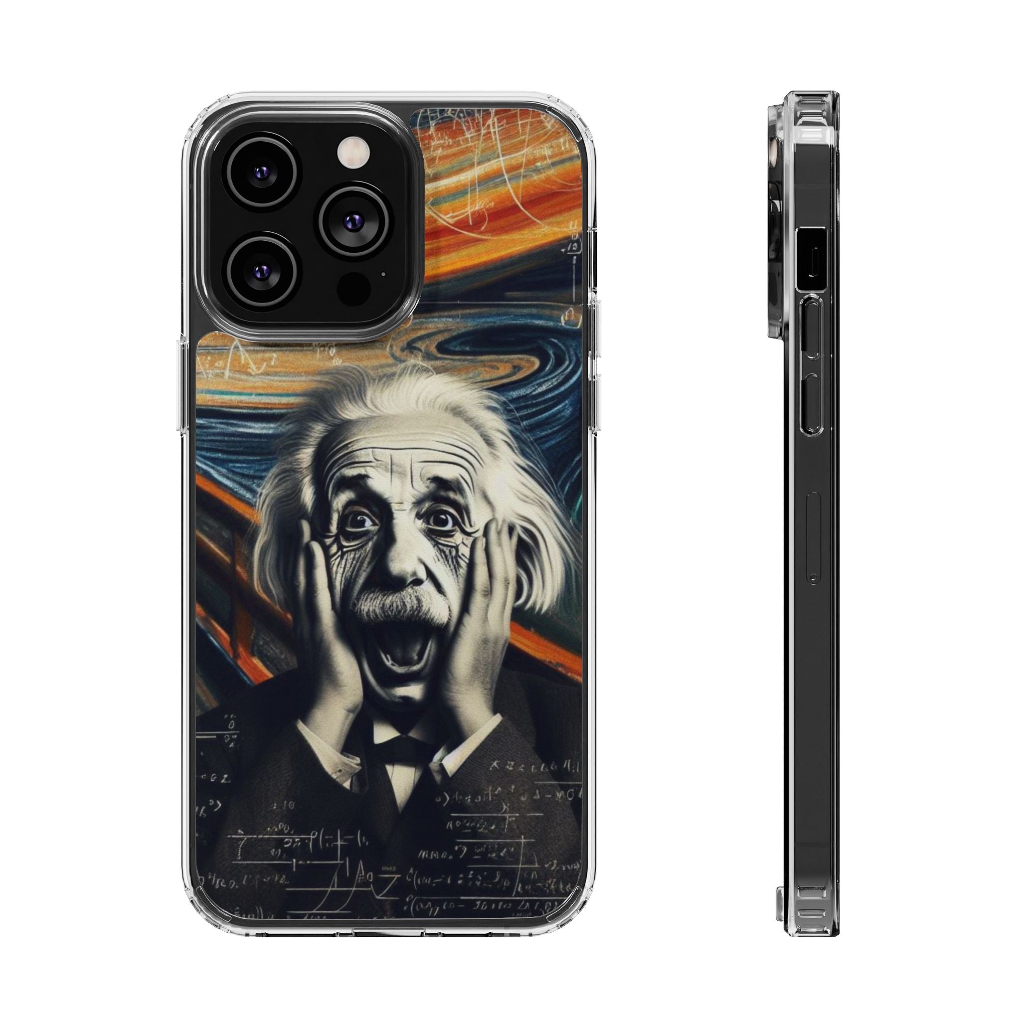 Funny Einstein Clear Phone Cases Edvard Munch Scream Unique iPhone Samsung Cases