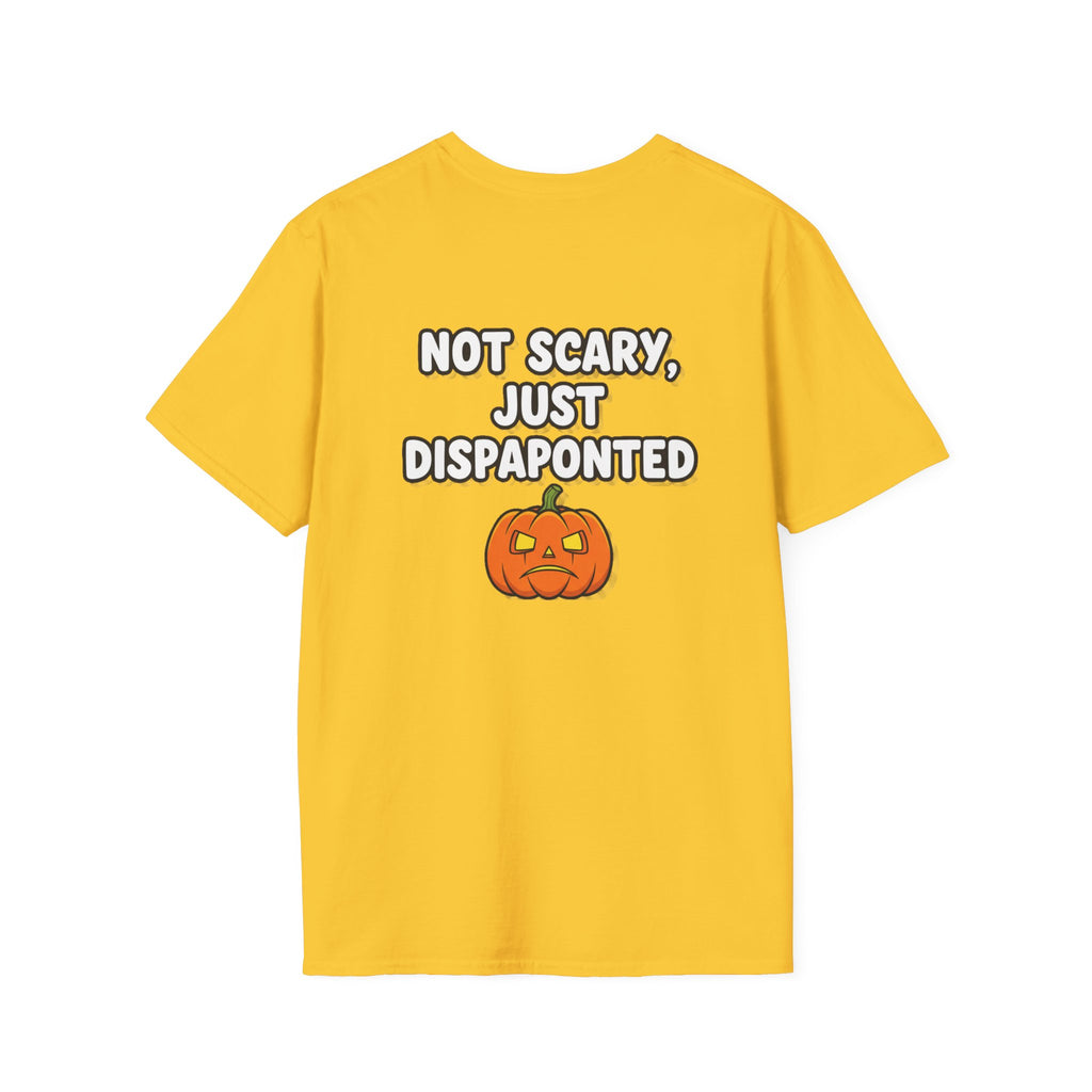 Dark Humor Halloween Shirt Not Scary Just Disappointed Funny Pumpkin Sarcastic Unisex Softstyle Tee Adult Halloween Gift