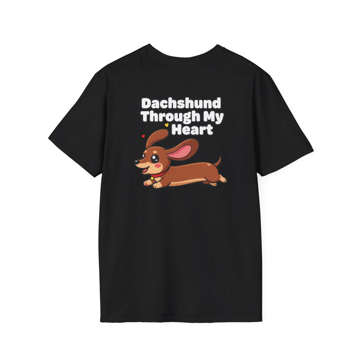 Cute Dachshund Shirt Dachshund Through My Heart Funny Dog Lover Unisex Softstyle Tee Gift