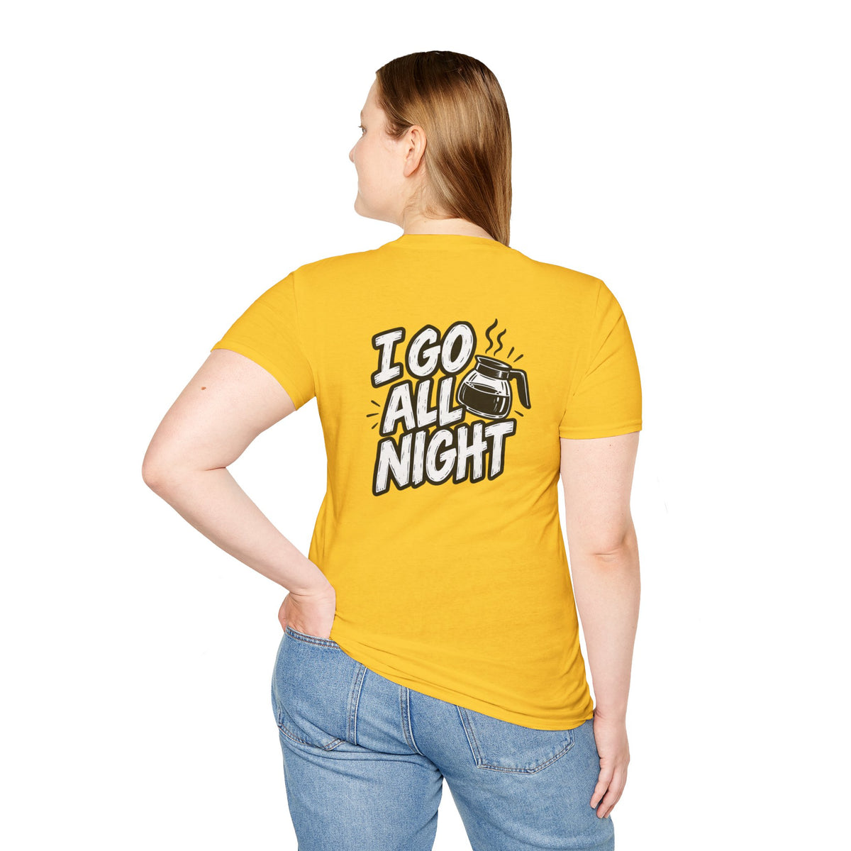 Dark Humor Funny Coffee Shirt I Go All Night Novelty Coffee Lover Graphic Tee Unique Tshirt Gift