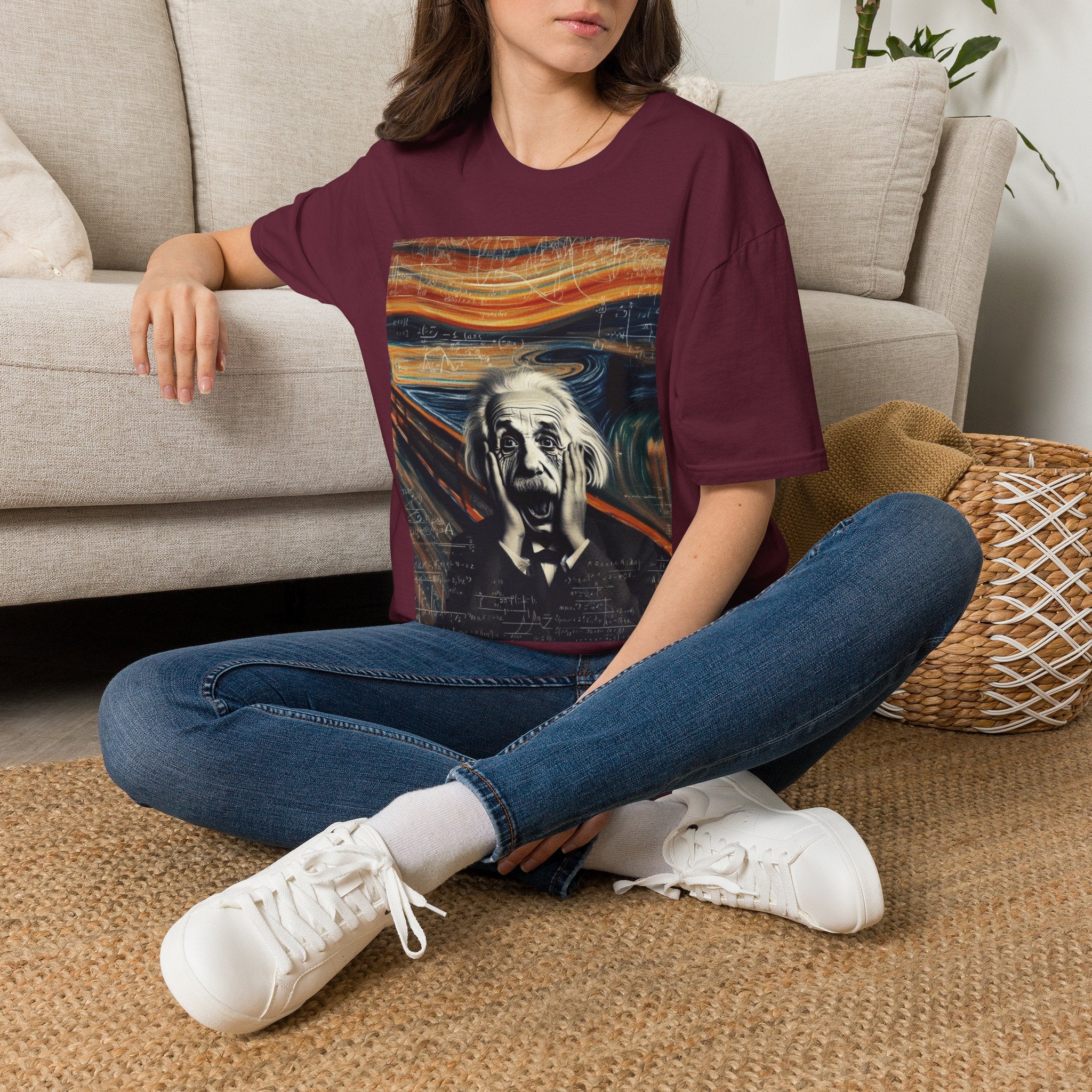 Funny Einstein Unisex Softstyle T-Shirt Edvard Munch Scream Cotton Gift Men Lady
