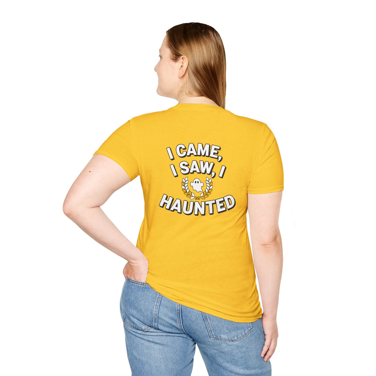 Dark Humor Halloween Shirt I Came I Saw I Haunted Funny Sarcastic Unisex Softstyle Tee Adult Halloween Gift