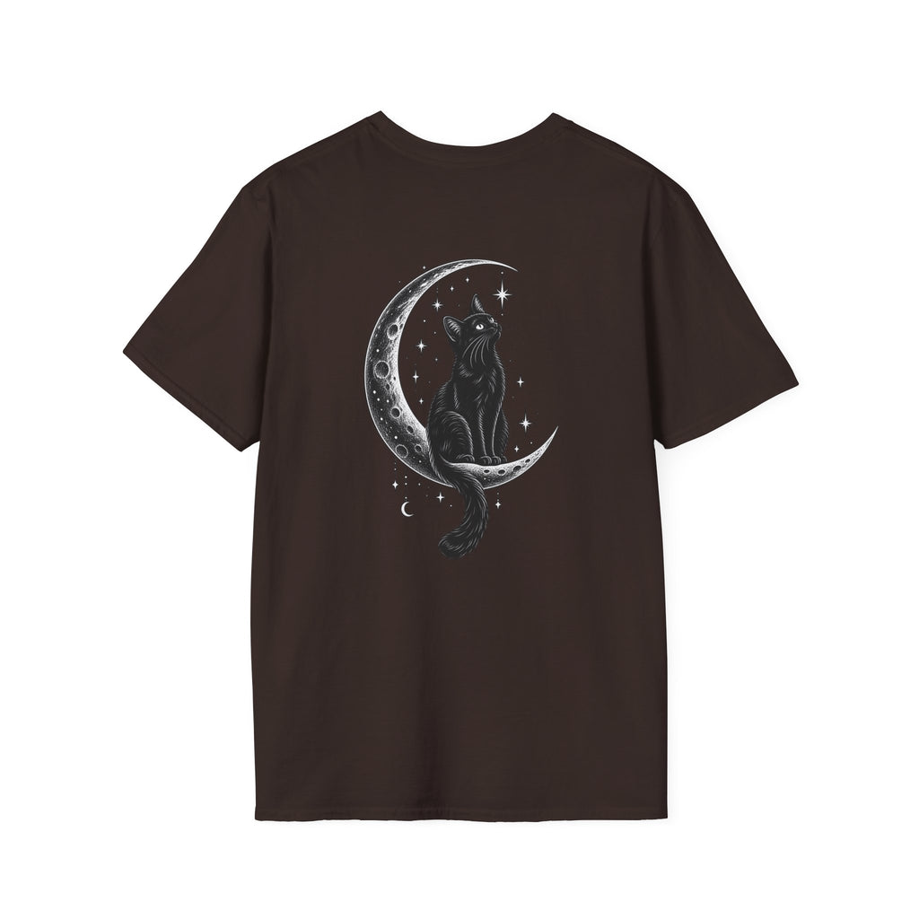 Black Cat Shirt Moon Silhouette Minimalist Funny Cat Lover Graphic Tee Unique Gift Black Cat T shirt