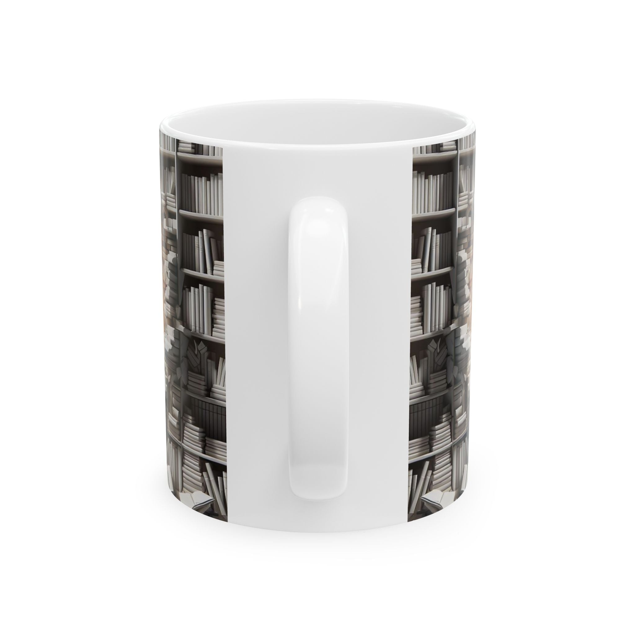 3D Bookshelf Mug-Library Book Mugs Funny Ceramic Mug Unique Gift Cup Work Office