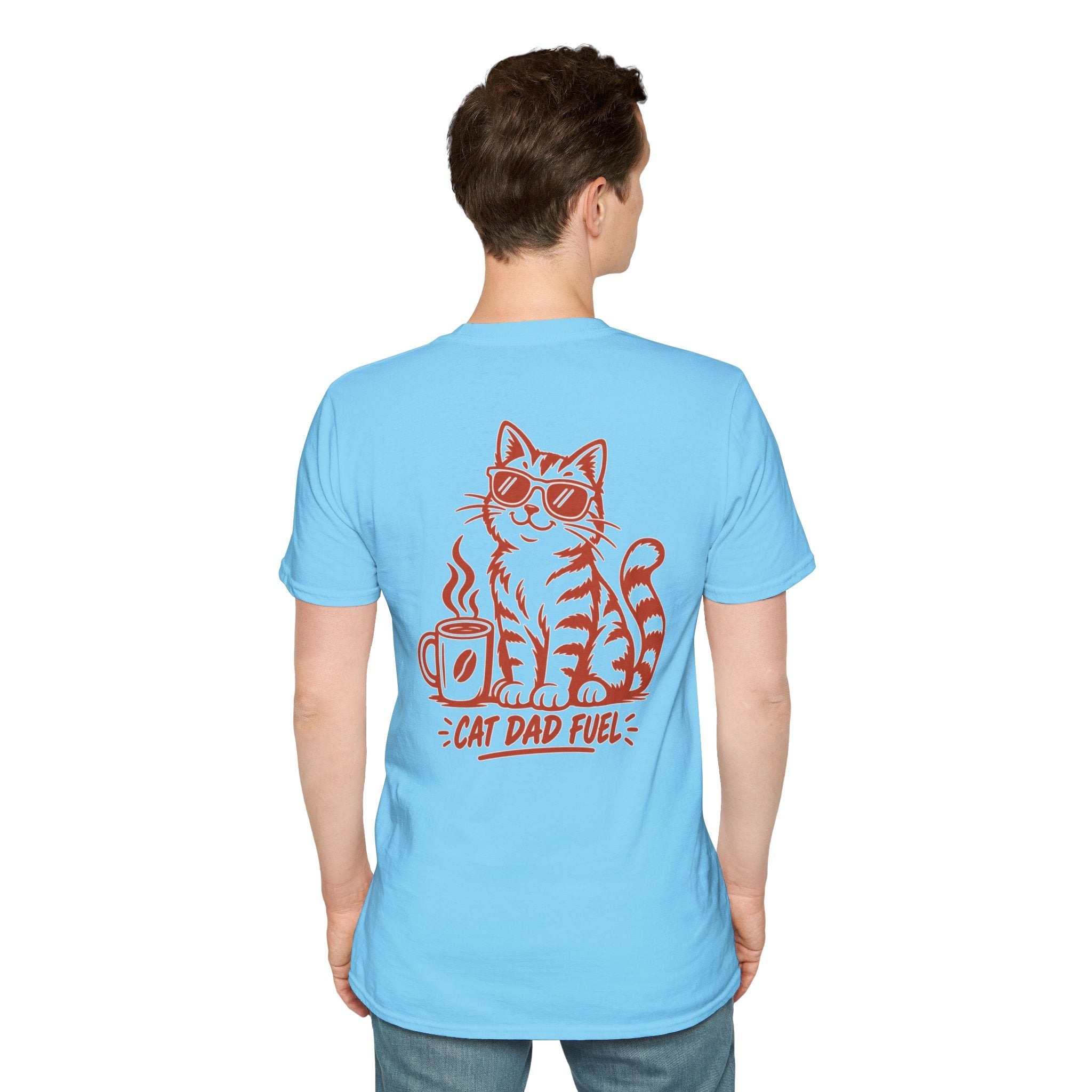 Cat Dad Shirt Cat Dad Fuel Funny Coffee Cat Lover Graphic Tee Unique Gift Funny Tshirt