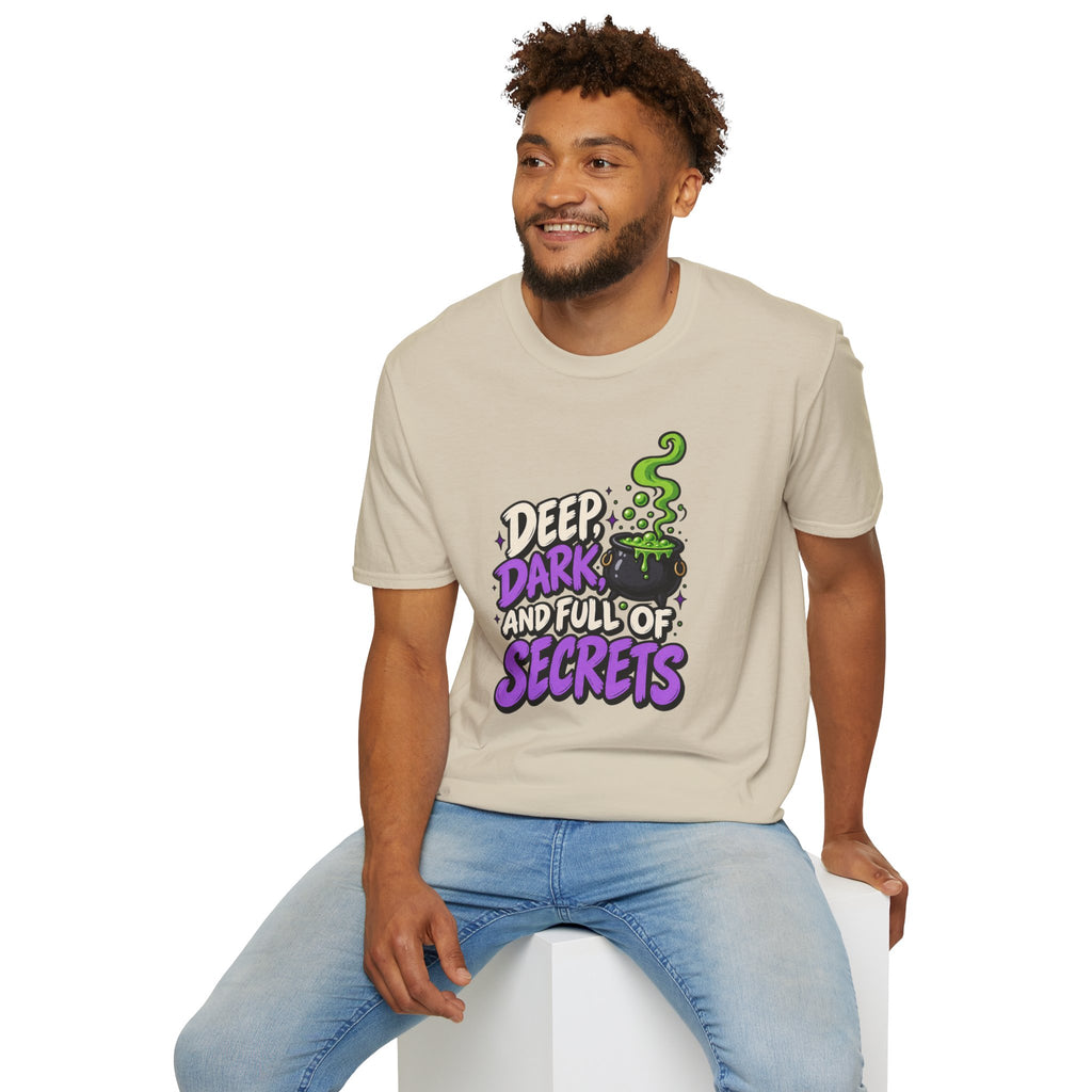 Funny Halloween Shirt DEEP DARK AND FULL OF SECRETS Novelty Tee Graphic T-Shirt