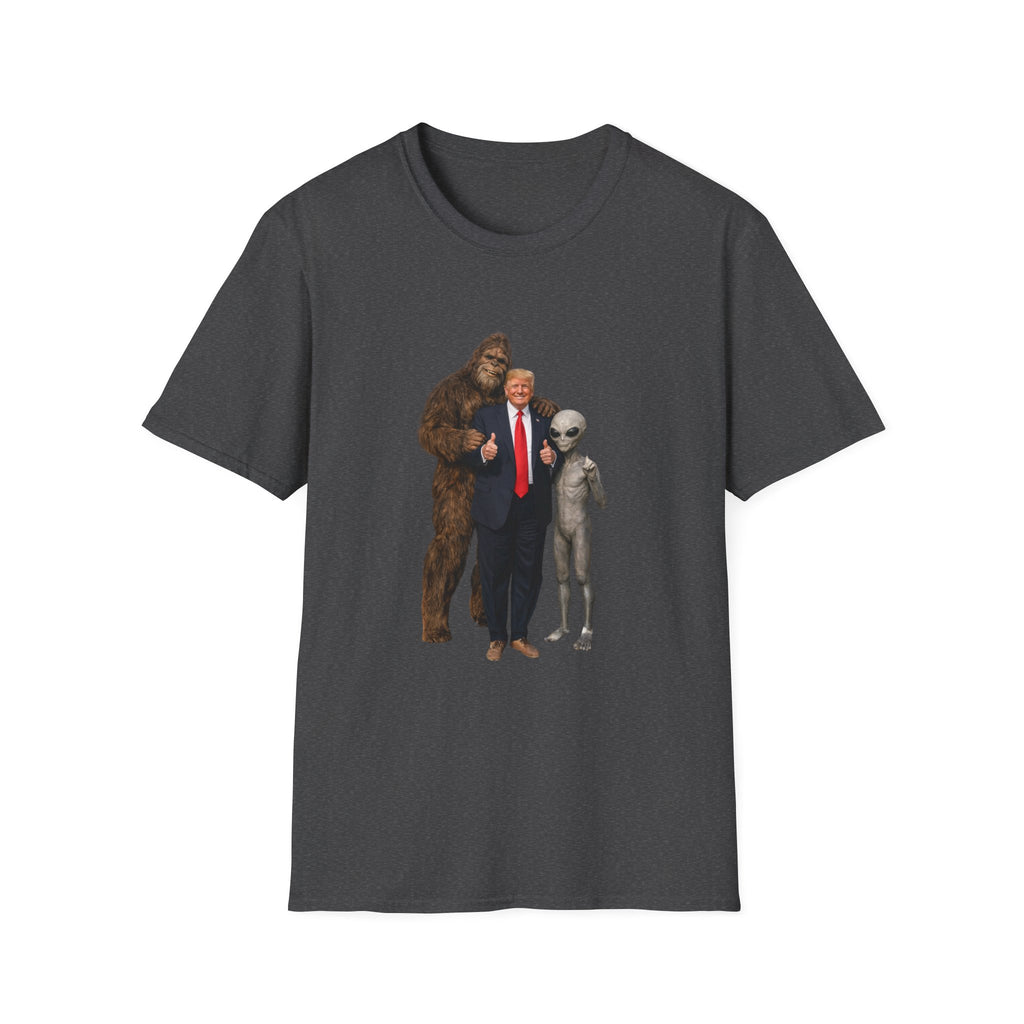Funny Trump Bigfoot Alien UFO Weird Alien T-Shirt Unisex Softstyle T-Shirt Yeti