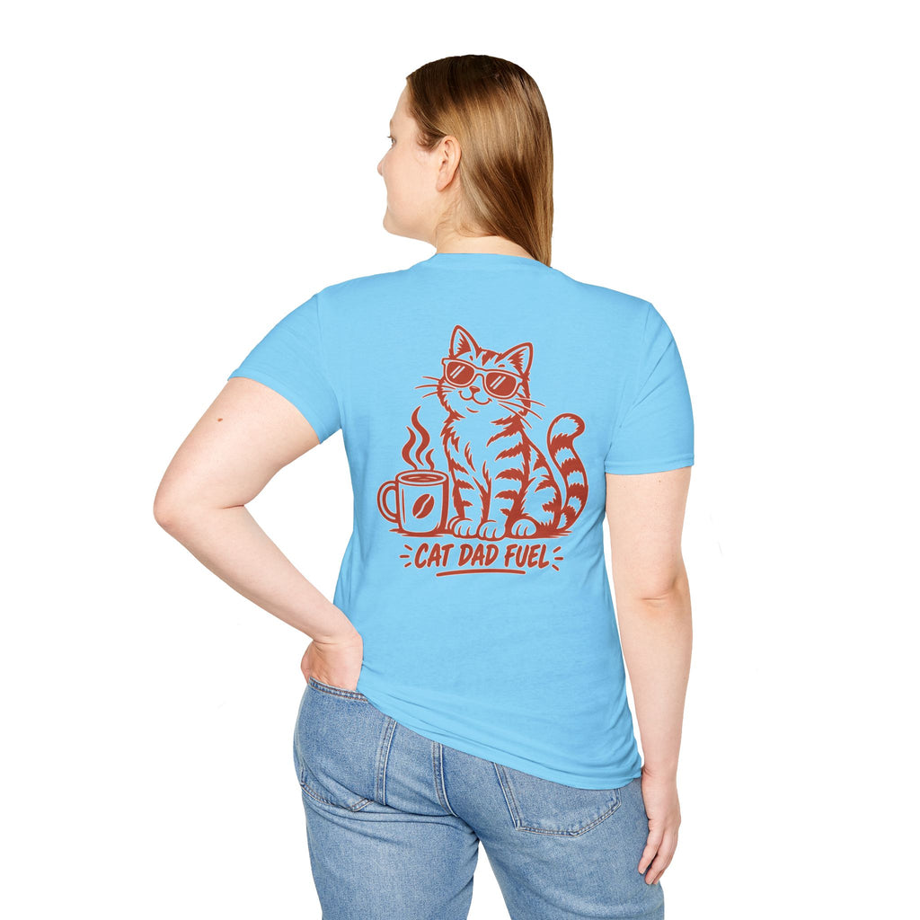 Cat Dad Shirt Cat Dad Fuel Funny Coffee Cat Lover Graphic Tee Unique Gift Funny Tshirt