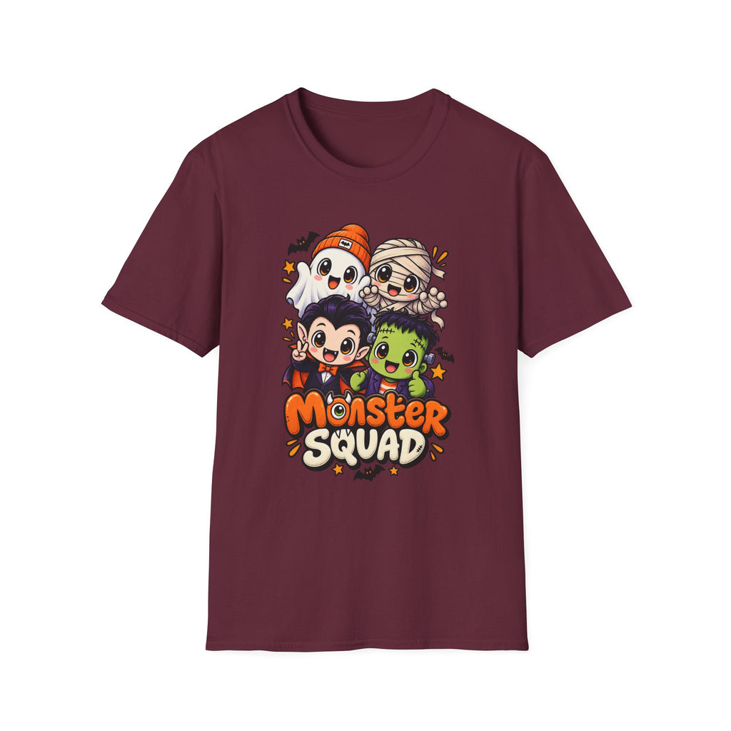 Funny Monster Squad Shirt | Cute Kawaii Halloween Tee | Ghost Mummy Vampire Frankenstein Graphic T-Shirt