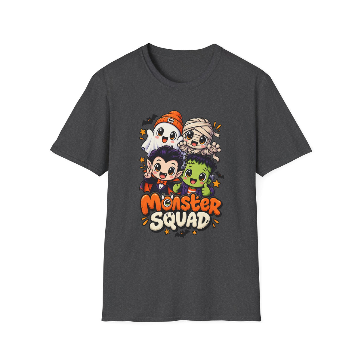 Funny Monster Squad Shirt | Cute Kawaii Halloween Tee | Ghost Mummy Vampire Frankenstein Graphic T-Shirt