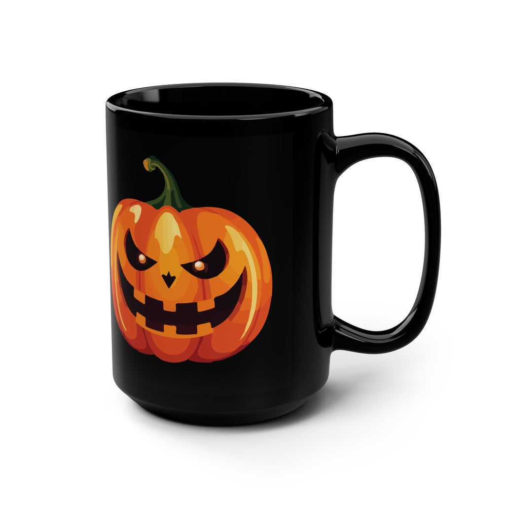 Happy Halloween Pumpkin Spooky Funny Gift Black Coffee Mug Halloween 15oz