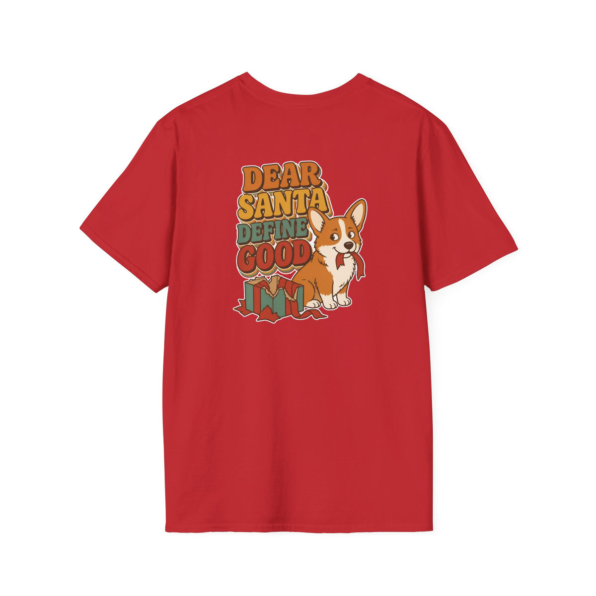 Retro Christmas Dog T-Shirt Dear Santa Define Good Vintage Dog Lover Shirt Unisex Softstyle Tee Christmas Gift