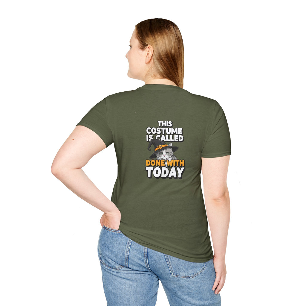 Dark Humor Halloween Shirt This Costume Is Called Done With Today Funny Cat Sarcastic Unisex Softstyle Tee Adult Halloween Gift