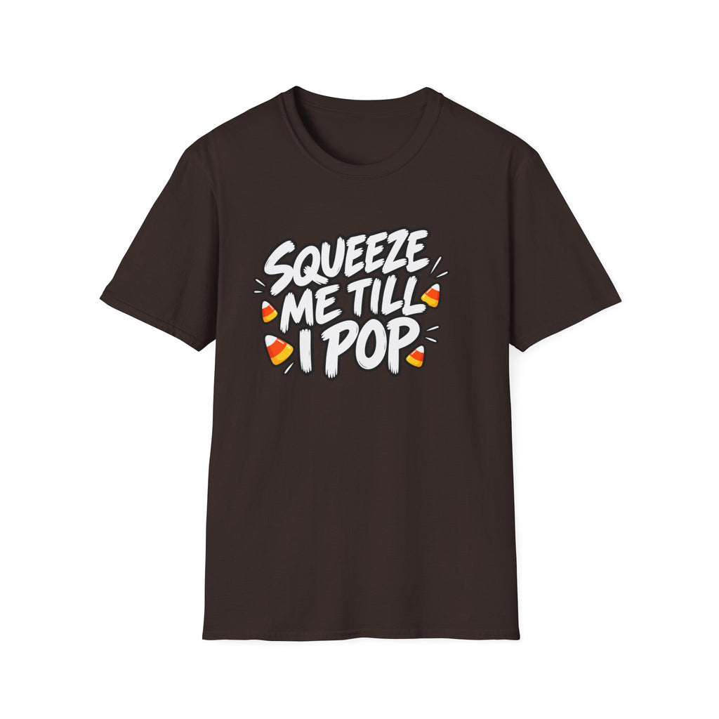 Funny Halloween Shirt Squeeze Me Till I Pop Candy Corn Novelty Tee Graphic T-Shirt