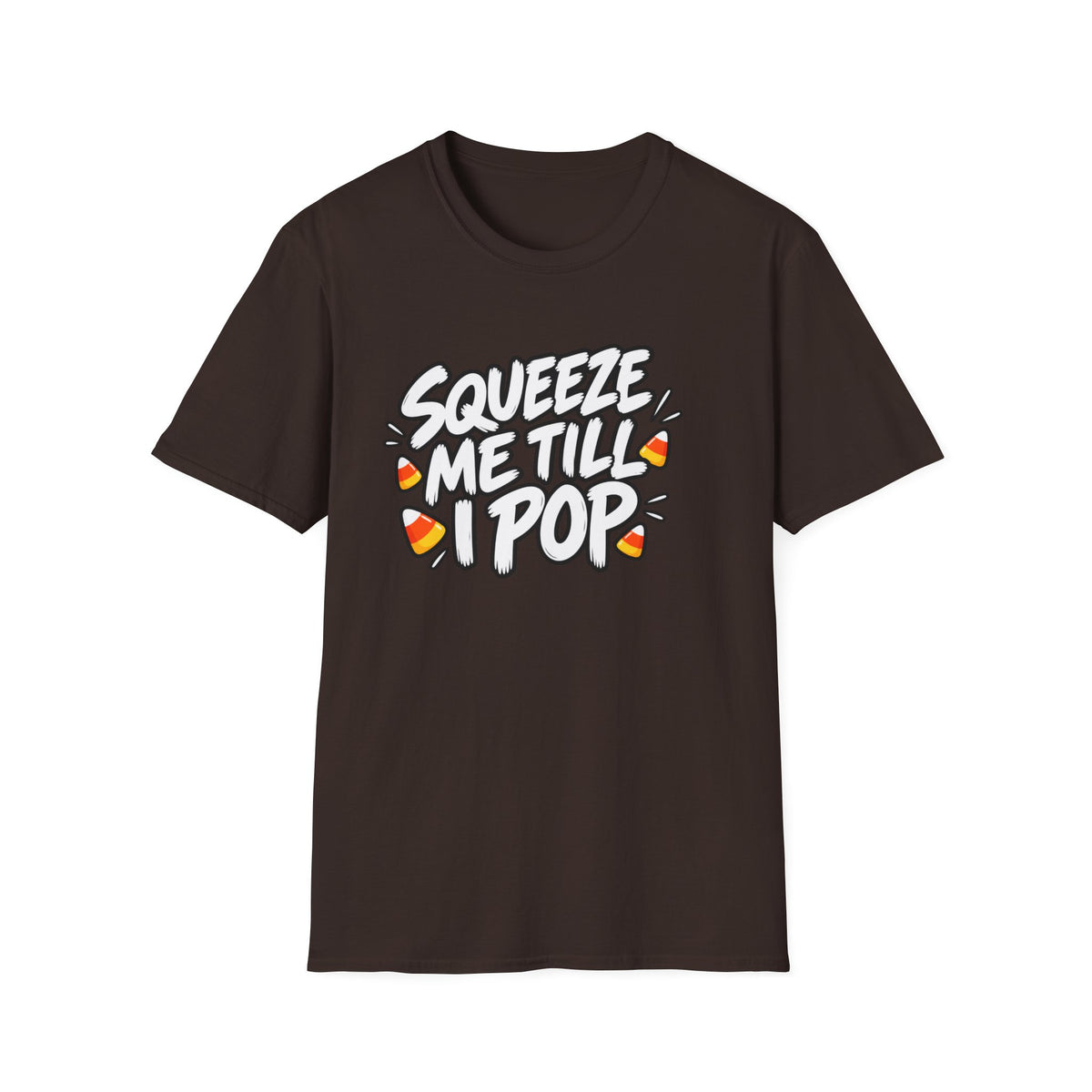 Funny Halloween Shirt Squeeze Me Till I Pop Candy Corn Novelty Tee Graphic T-Shirt