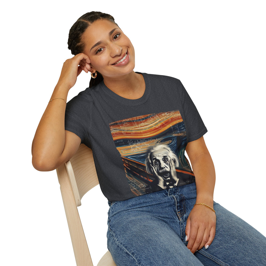 Funny Einstein Unisex Softstyle T-Shirt Edvard Munch Scream Cotton Gift Men Lady
