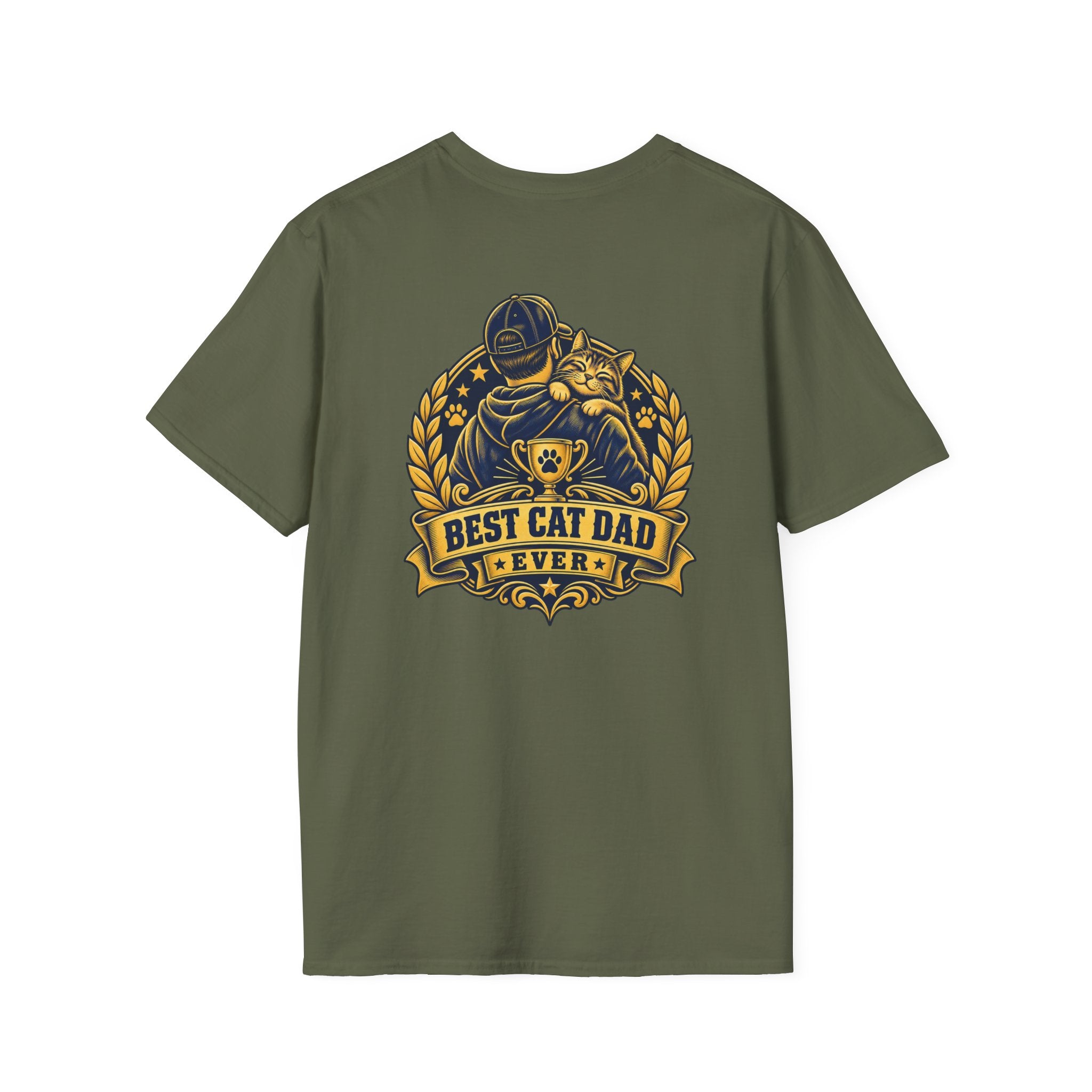 Best Cat Dad Ever Shirt Vintage Trophy Badge Cat Lover Graphic Tee Dark Humor Tee Unique Gift Funny Tshirt