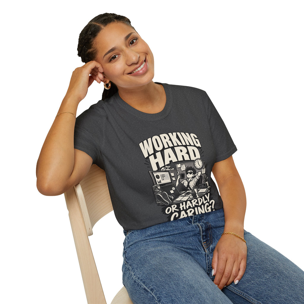 Funny Dark Humor Tshirt — Funny Office Tshirt Dark Humor Graphic Tee Unique Coworker Gift WORKING HARD Shirt