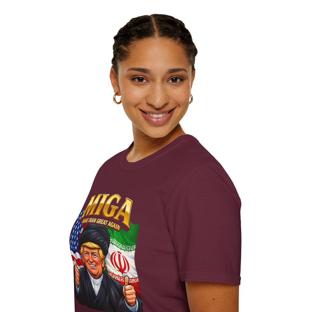 Funny Trump Iranian Flag Shirt Make Iran Great Again MIGA Softstyle T-Shirt Best