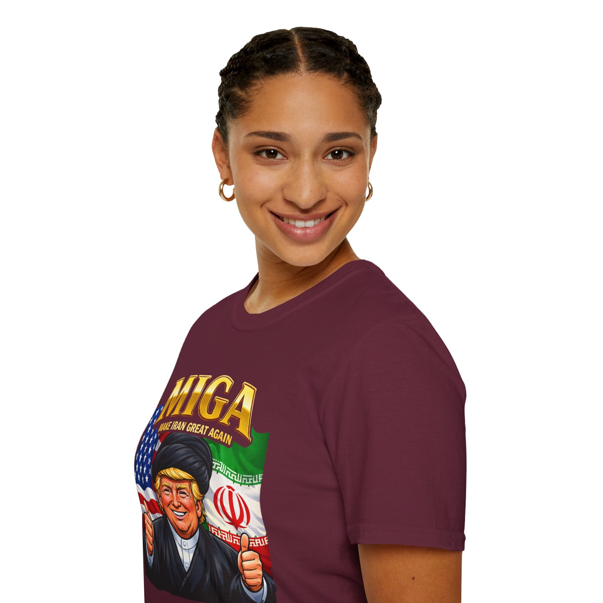 Funny Trump Iranian Flag Shirt Make Iran Great Again MIGA Softstyle T-Shirt Best