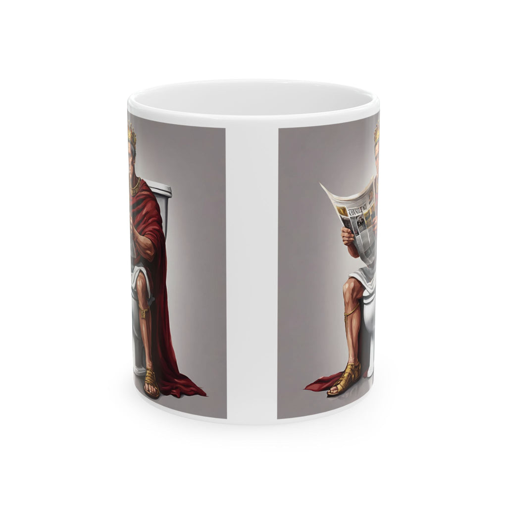 Funny Caesar Julius Sitting on Toilet Mug Coffee Mug Best Gift Tea Mug Rome 11oz
