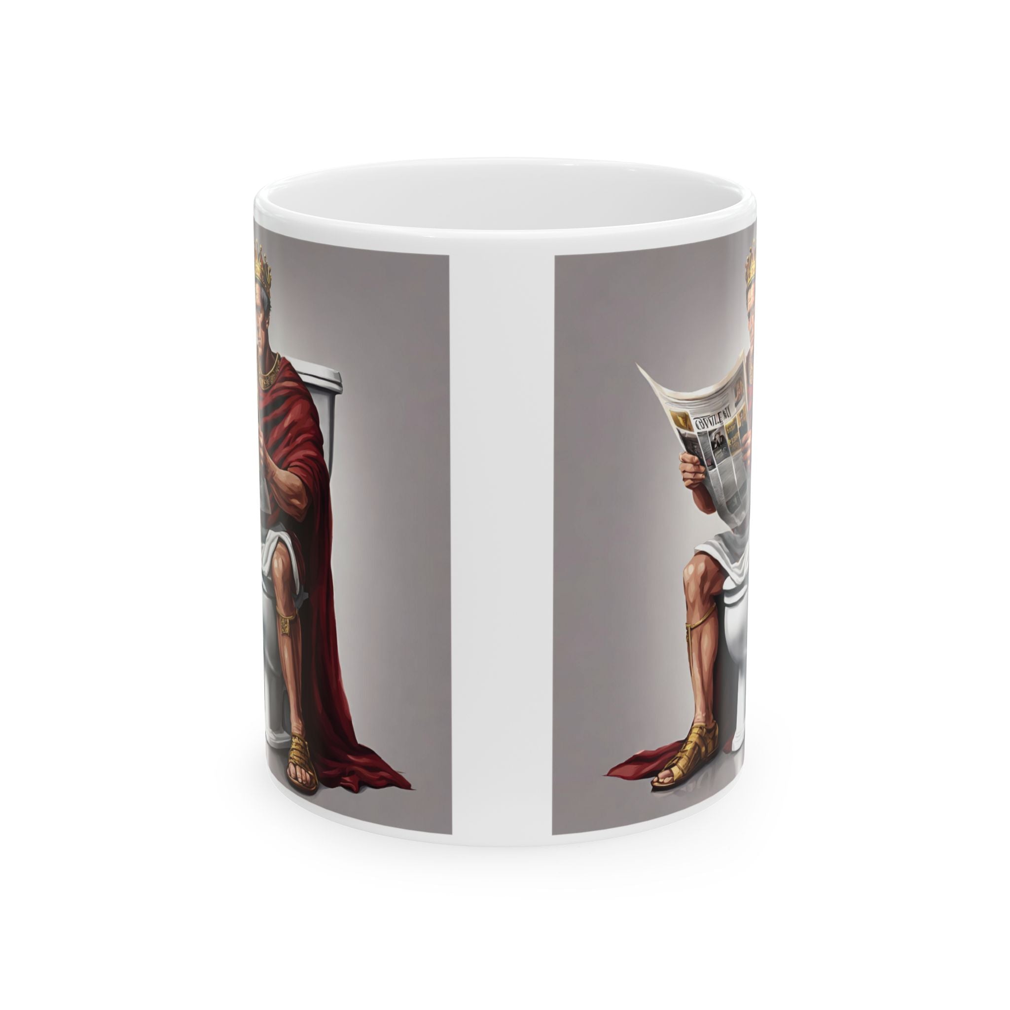 Funny Caesar Julius Sitting on Toilet Mug Coffee Mug Best Gift Tea Mug Rome 11oz