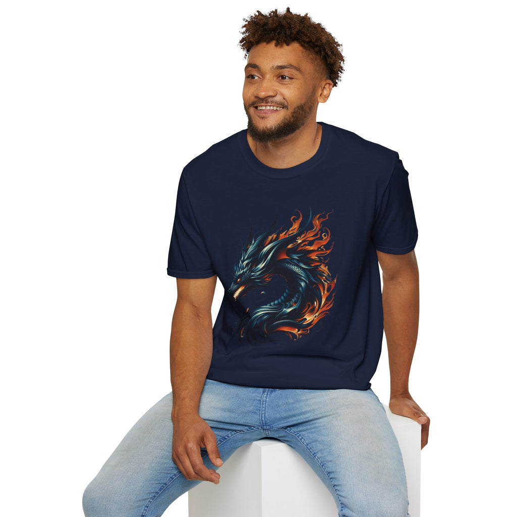 Dragon T-shirt Mens Graphic Tee Clothing Apparel Chinese Symbol Unisex Softstyle