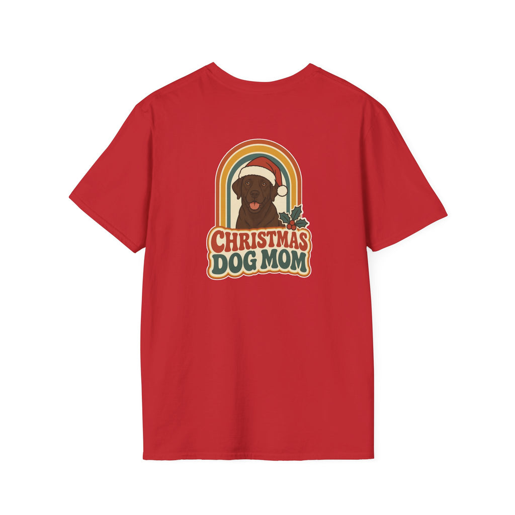 Retro Christmas Dog T-Shirt Christmas Dog Mom Vintage Dog Lover Shirt Unisex Softstyle Tee Christmas Gift