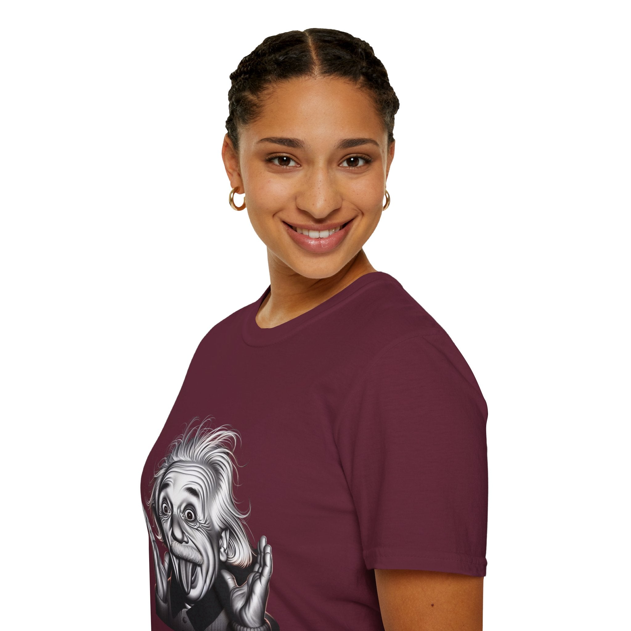 Funny Albert Einstein Print T-Shirt Unisex Softstyle T-Shirt Cotton Unique Gift