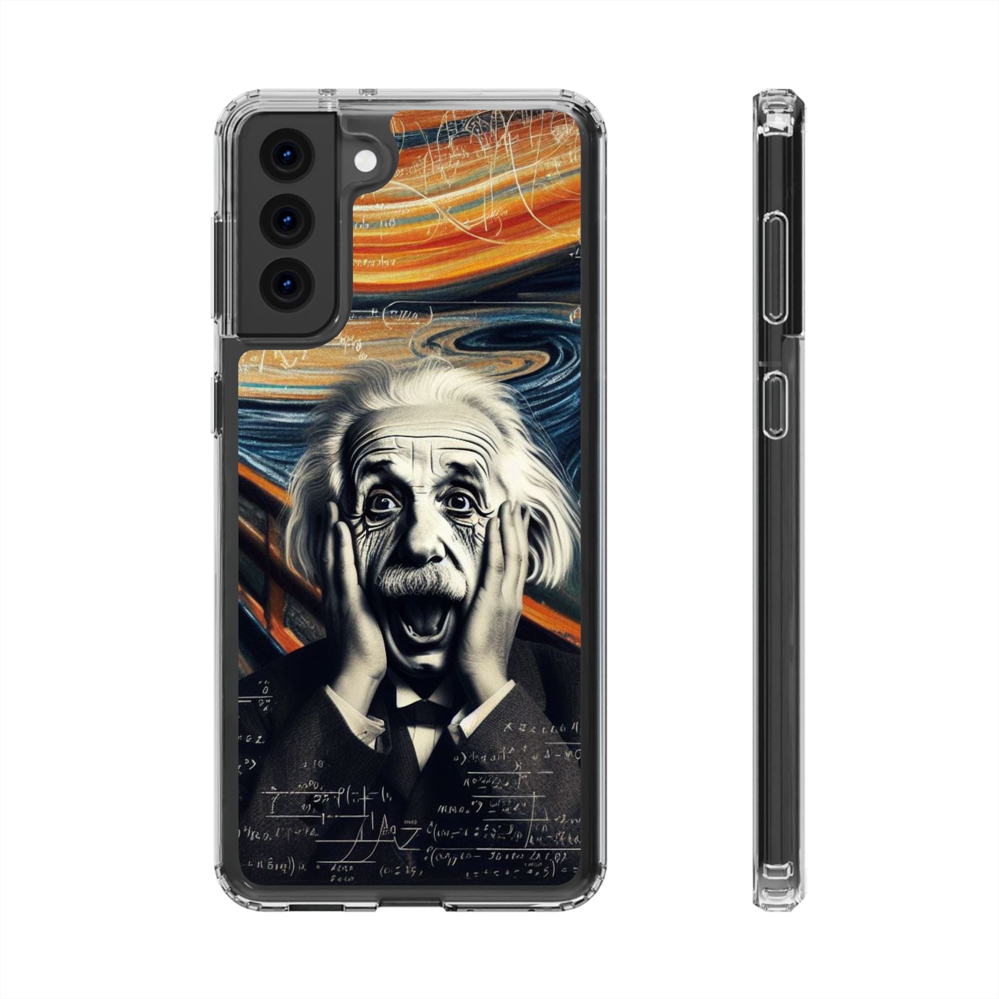 Funny Einstein Clear Phone Cases Edvard Munch Scream Unique iPhone Samsung Cases