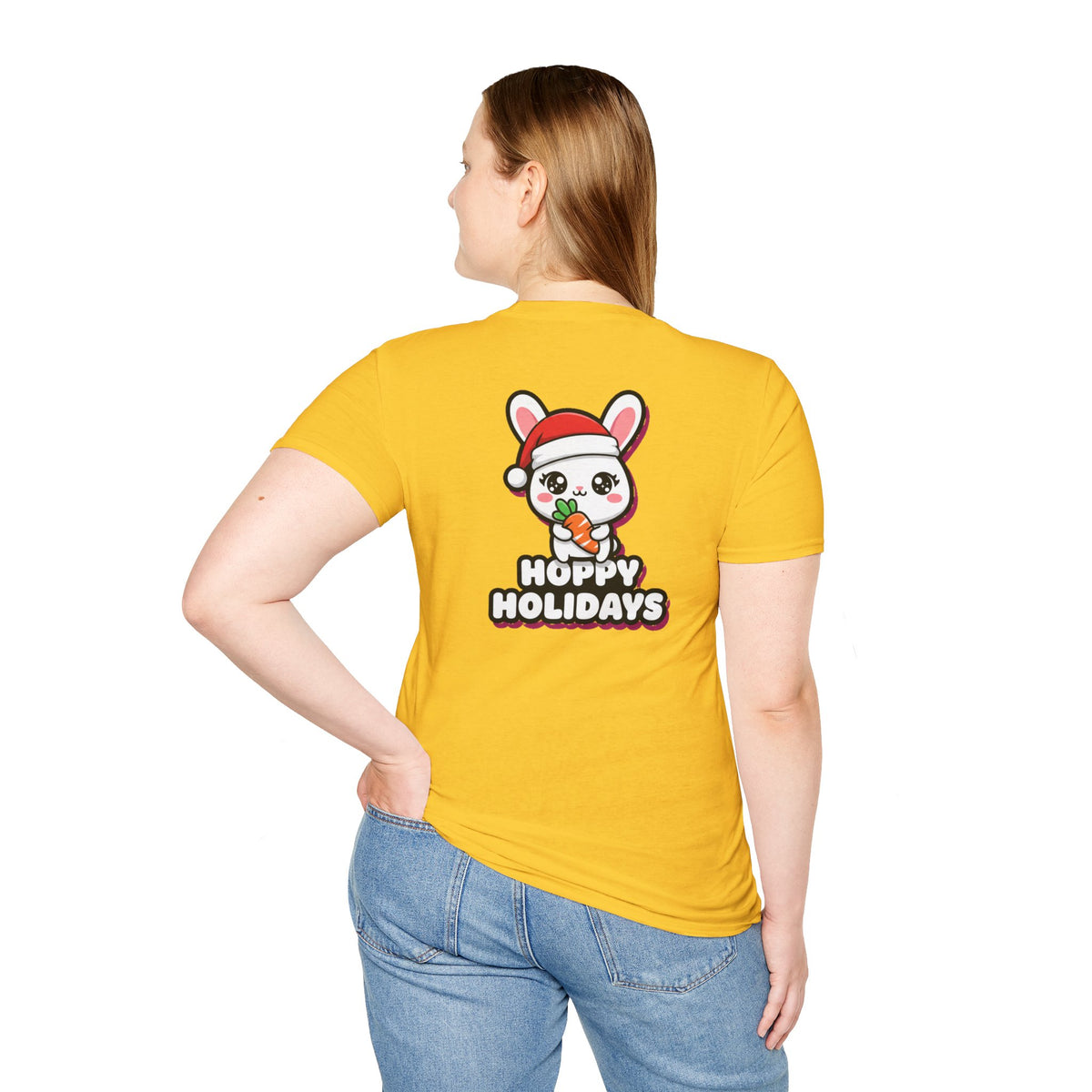 Cute Christmas Shirt Hoppy Holidays Funny Animal Unisex Softstyle Tee Christmas Gift