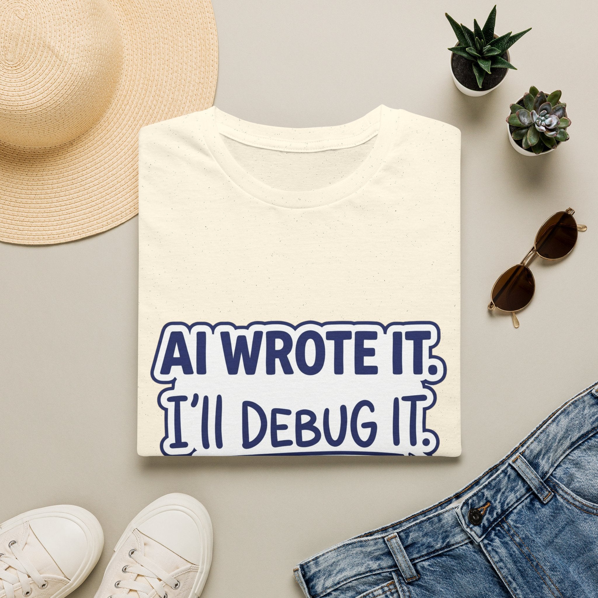 Funny Tshirt AI Wrote It I'll Debug It Shirt Funny Vibe Coding Programmer Tee Unisex Softstyle T-Shirt