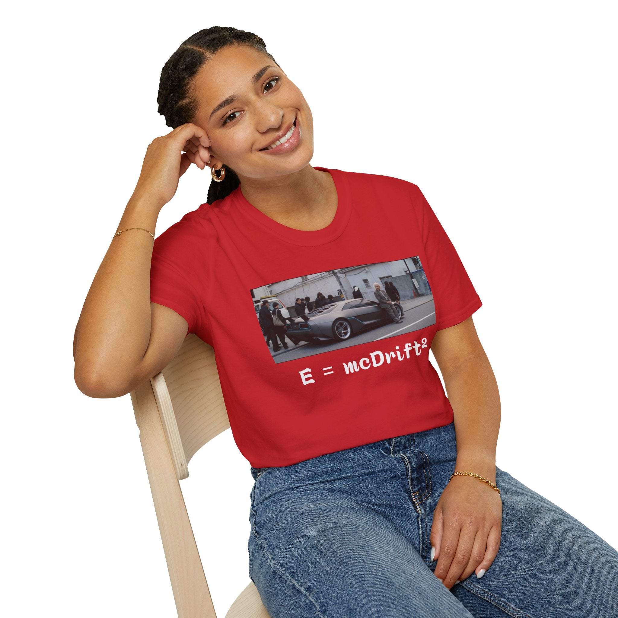 Funny Einstein Drift T-Shirt Speed Racing Car Unisex Softstyle TShirt Gift Men