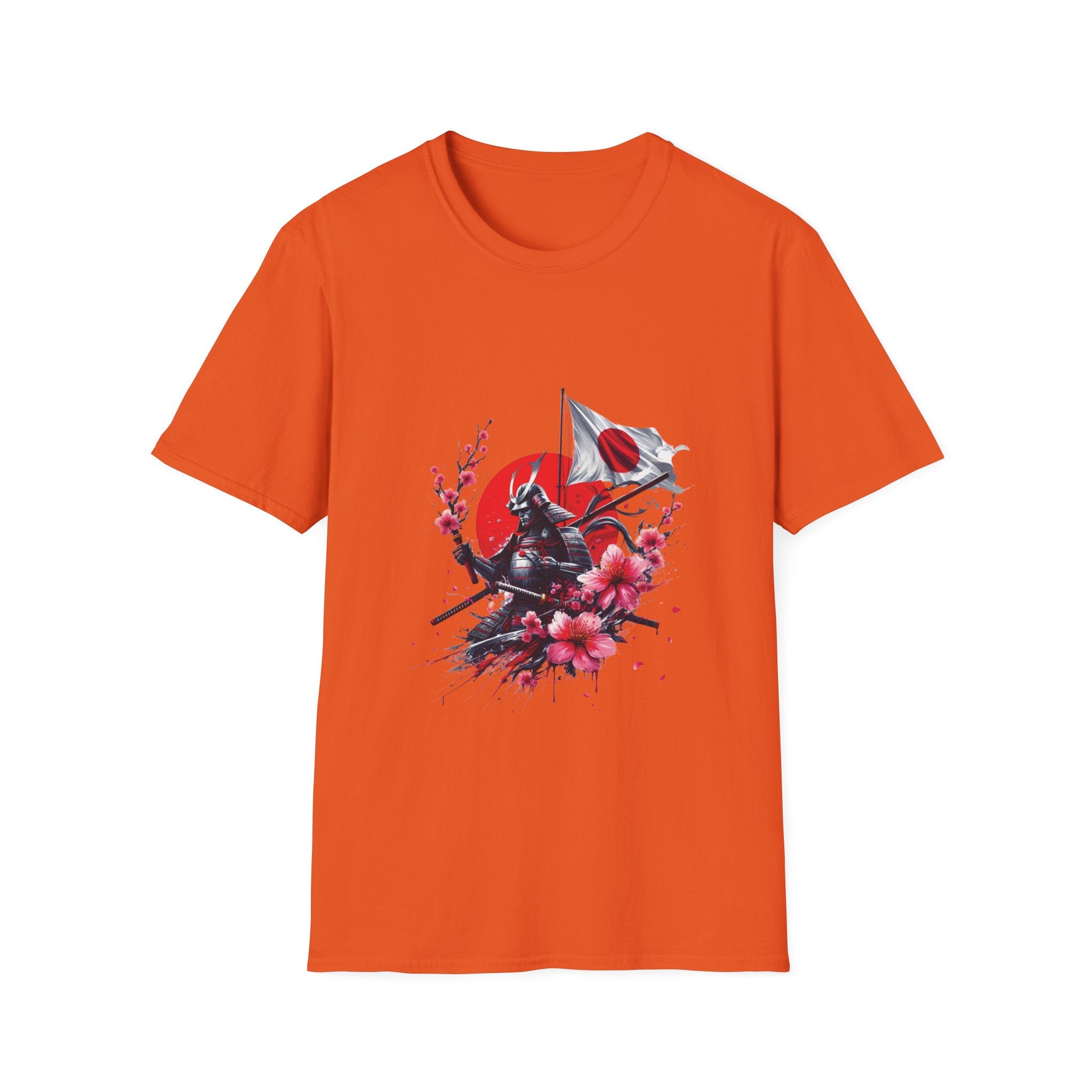Japan Unisex Softstyle T-Shirt Japanese Art Sakura Samurai Cotton Gift Unique