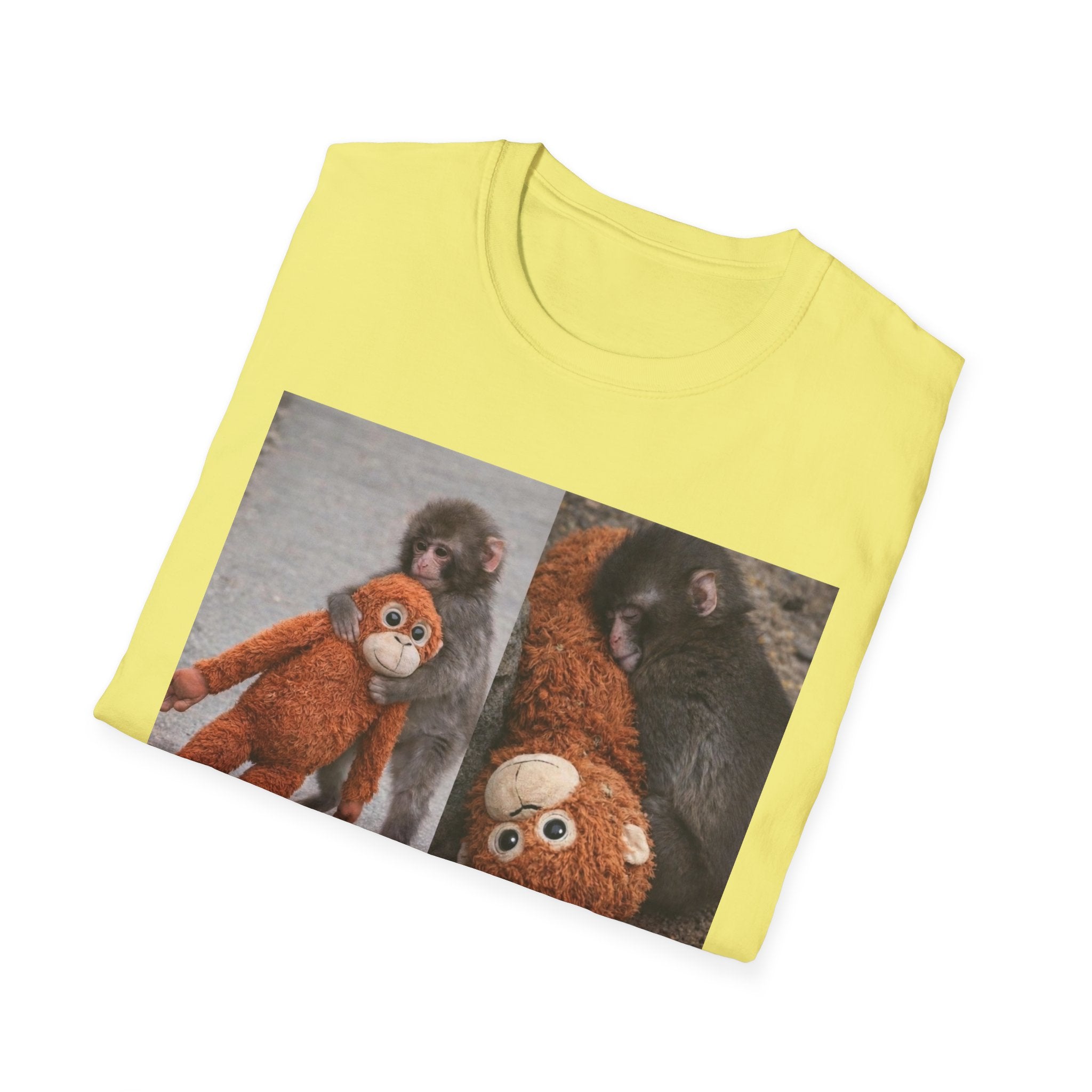 Funny Punch Monkey Viral Animal Tshirt Cute Trendy Unisex Softstyle T-Shirt Gift