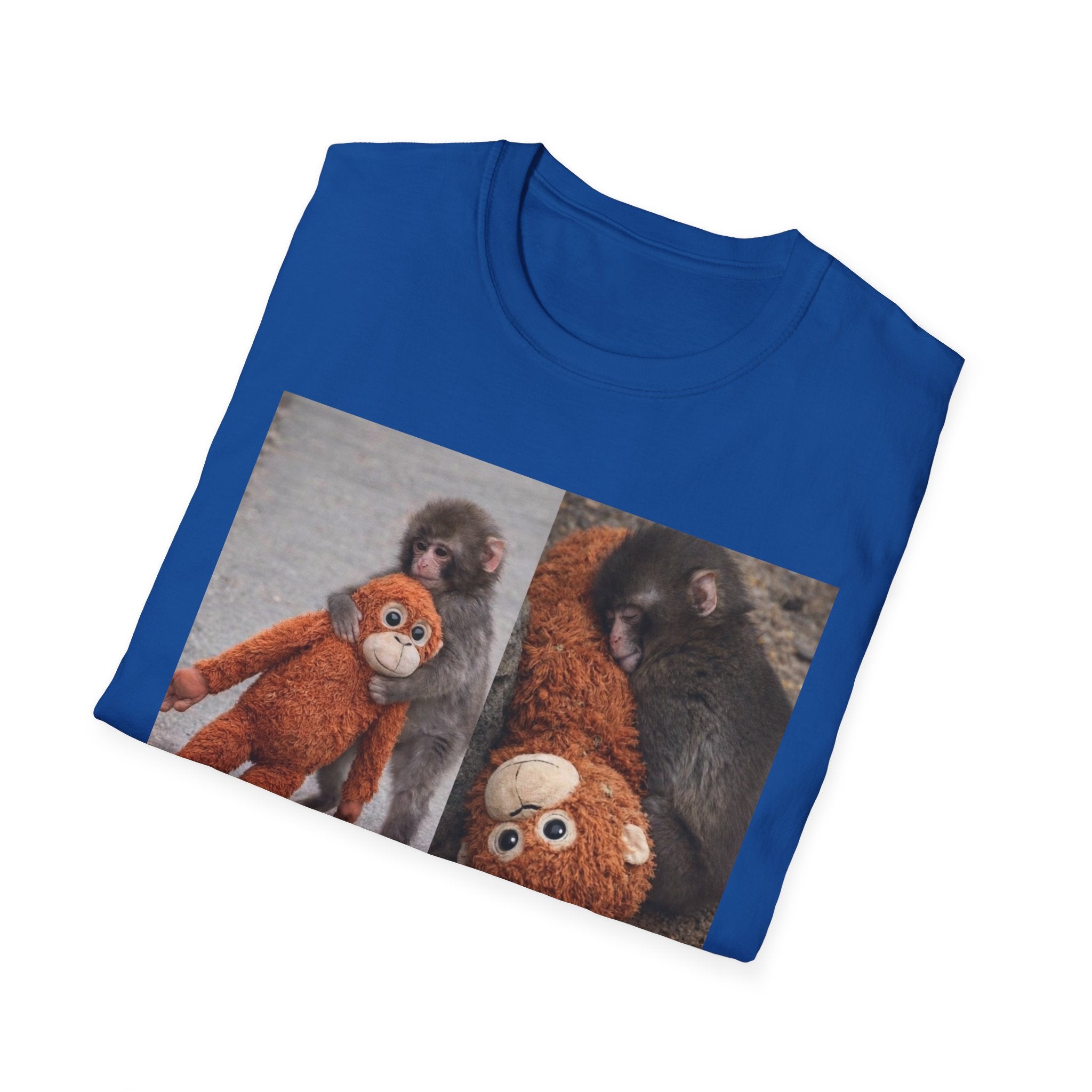 Funny Punch Monkey Viral Animal Tshirt Cute Trendy Unisex Softstyle T-Shirt Gift