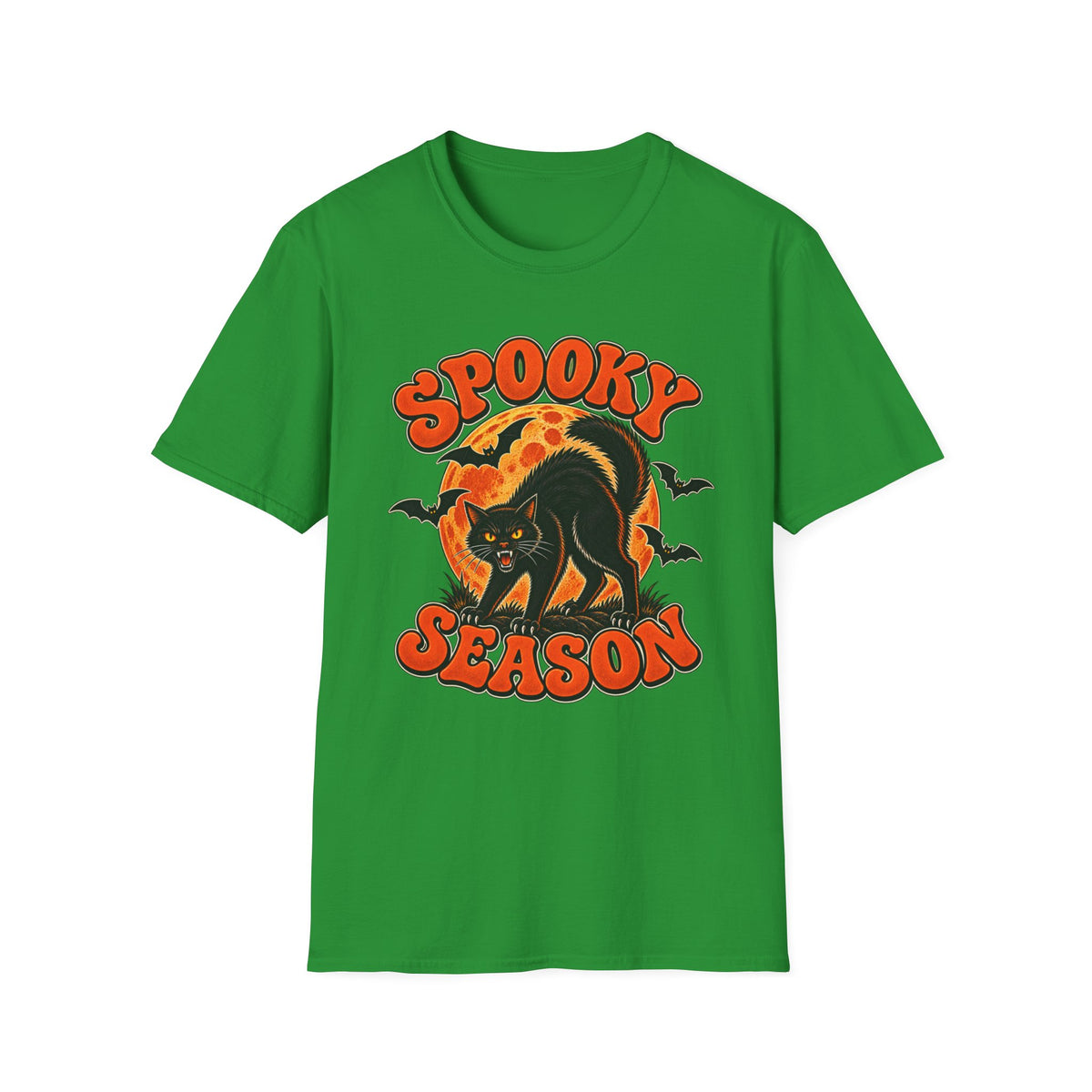 Retro Black Cat Halloween Shirt | Vintage Spooky Season Graphic Tee | Womens Halloween T-Shirt