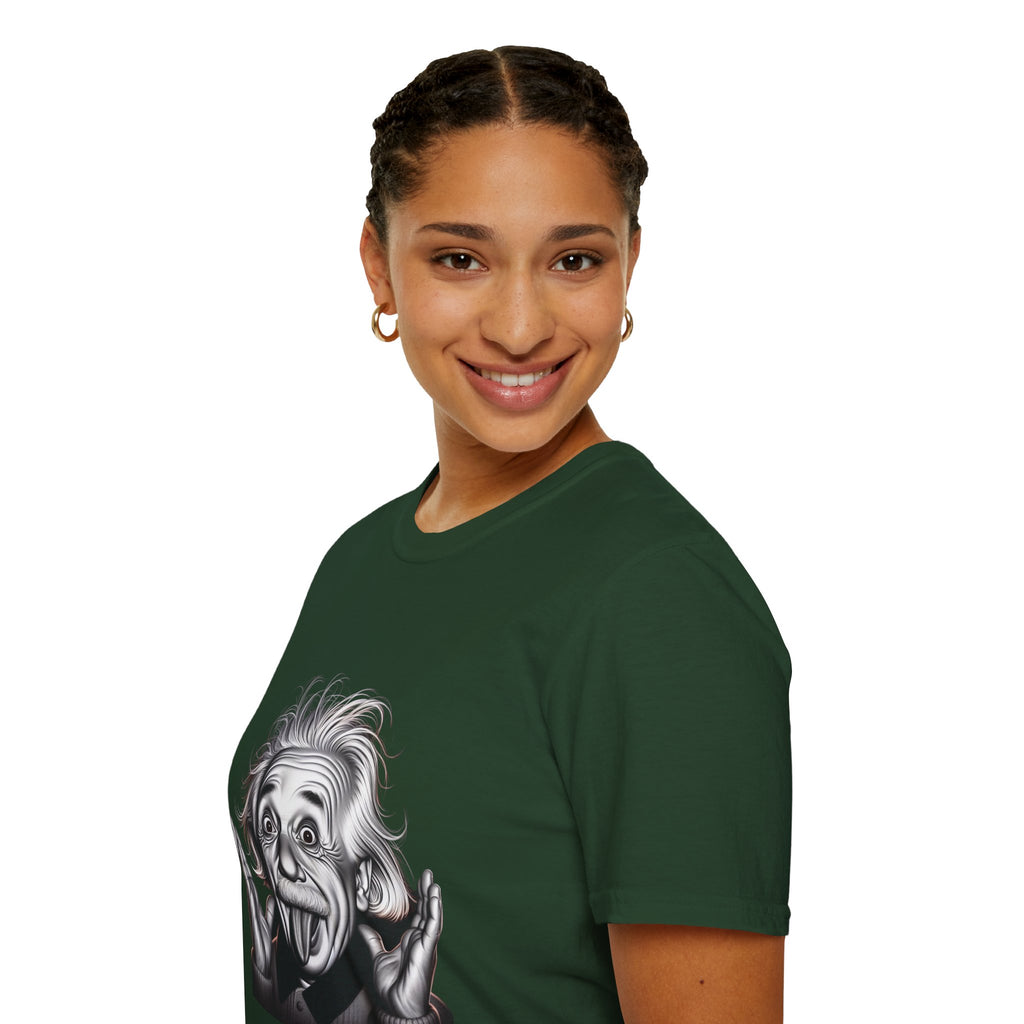 Funny Albert Einstein Print T-Shirt Unisex Softstyle T-Shirt Cotton Unique Gift